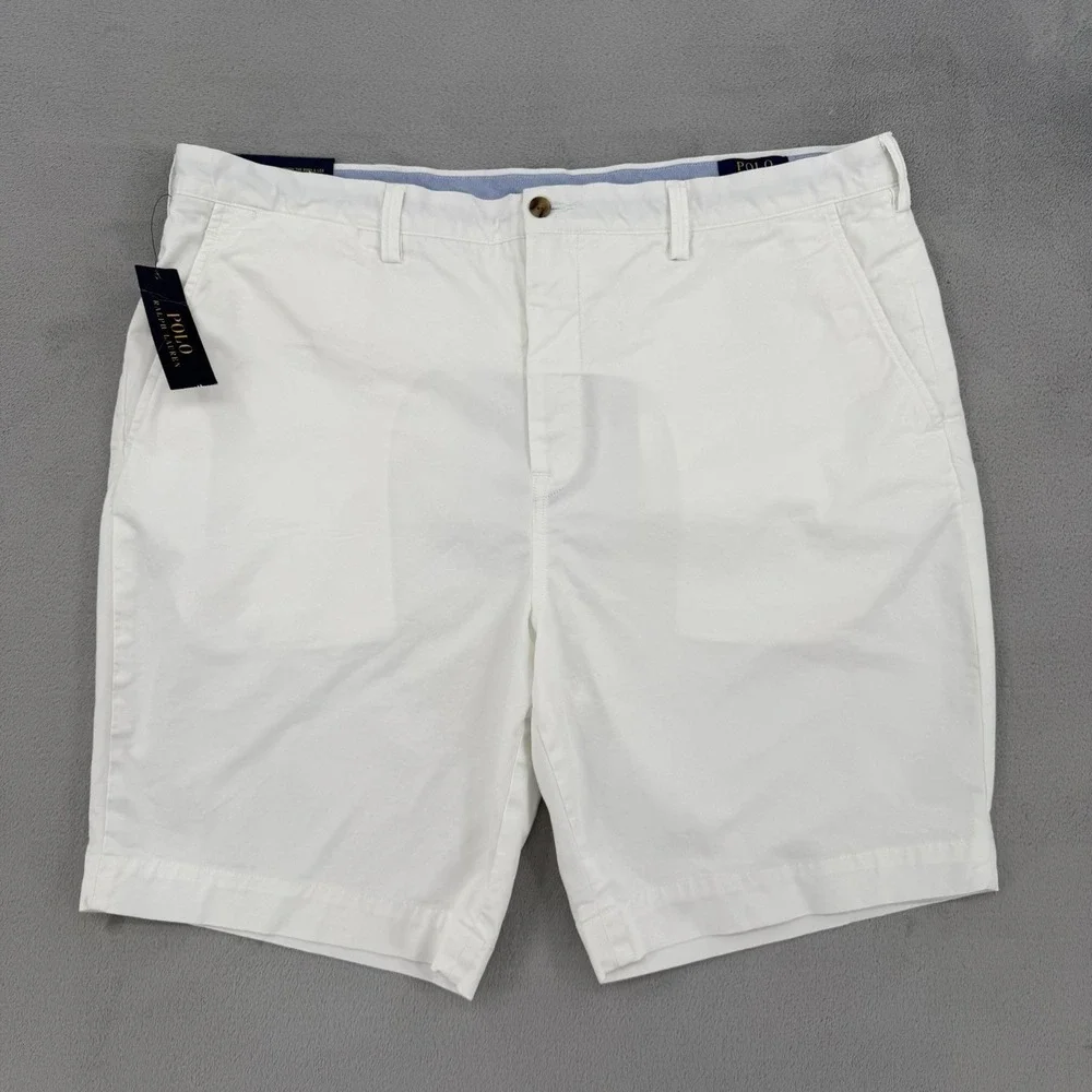 Polo Ralph Lauren Shorts Mens Size 40 Classic Fit White Cotton Twill Stretch NEW